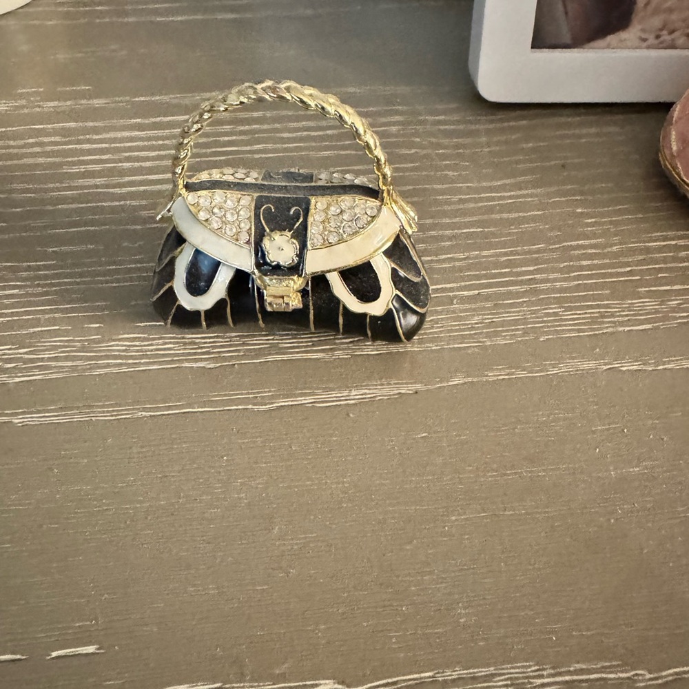 Elegant Black and Gold Miniature Handbag